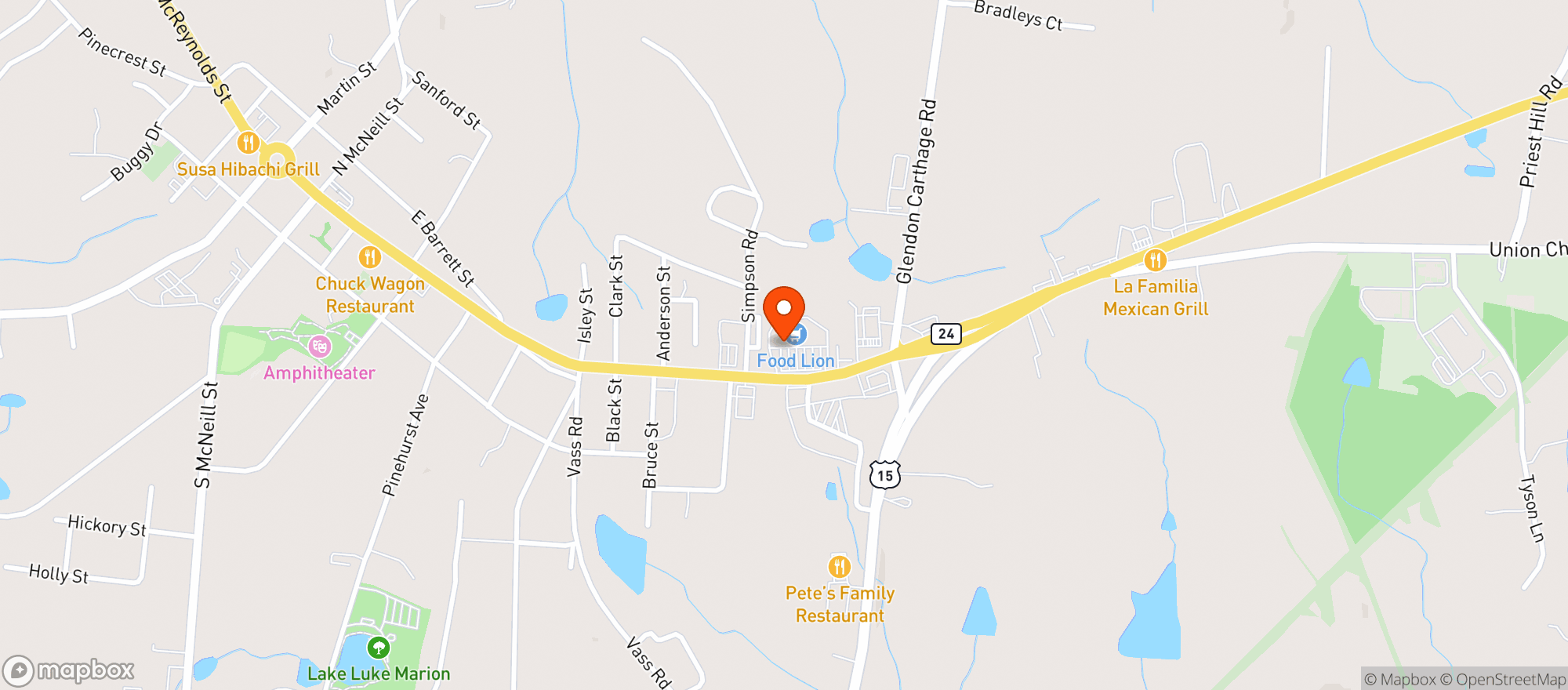 Map showing Food Lion