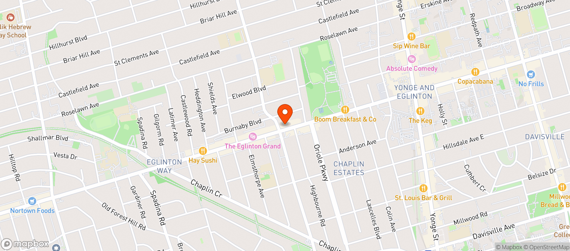 Map showing The Healthy Butcher Eglinton