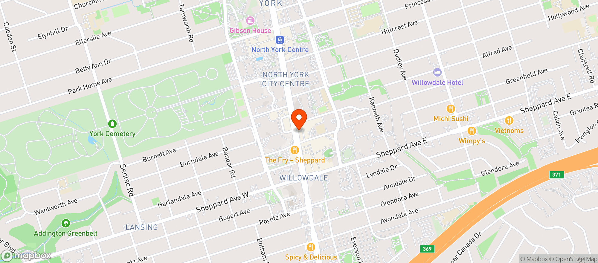 Map showing Union Social (yonge)