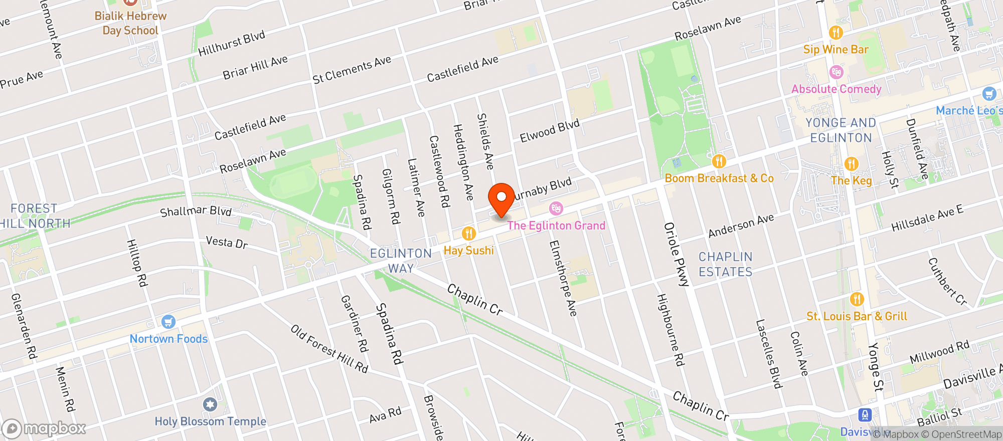 Map showing Summerhill Market Forest Hill