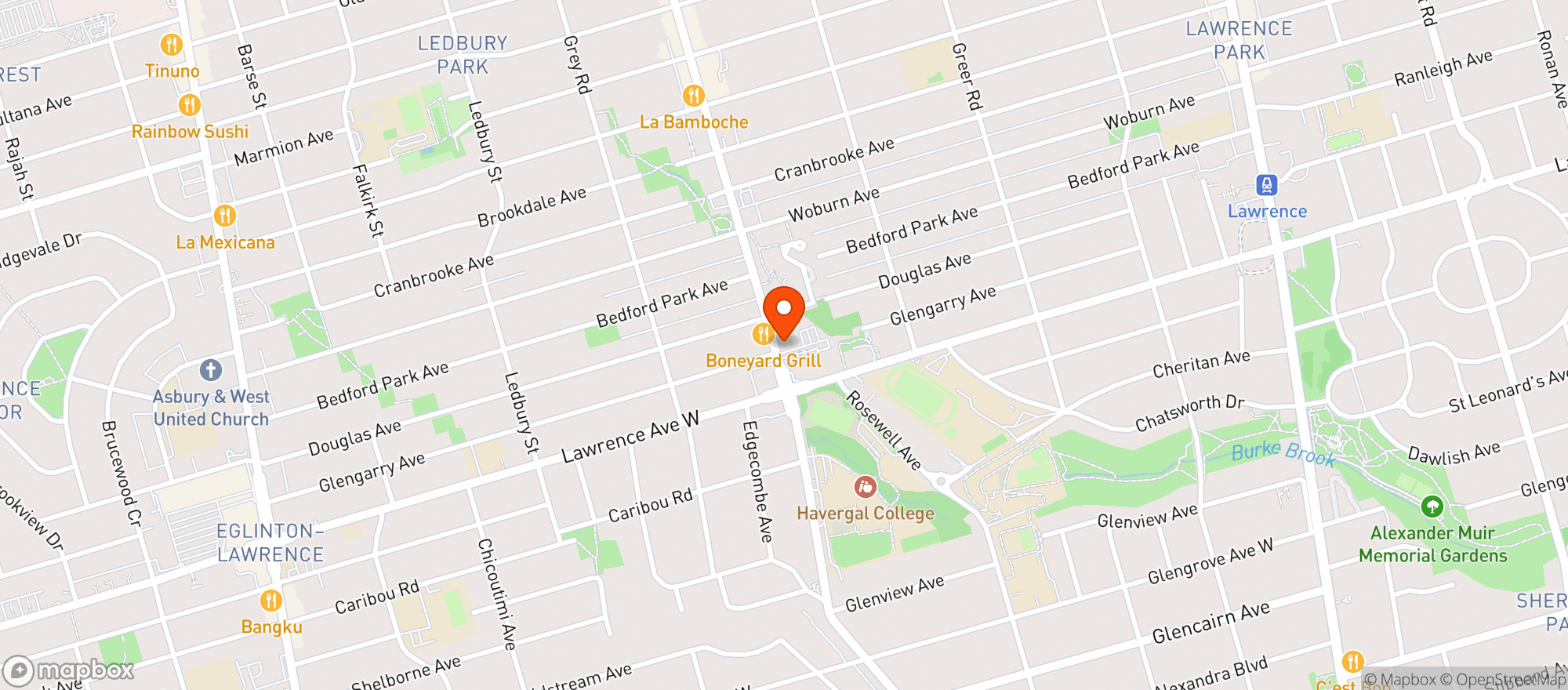 Map showing Pusateri's Limited