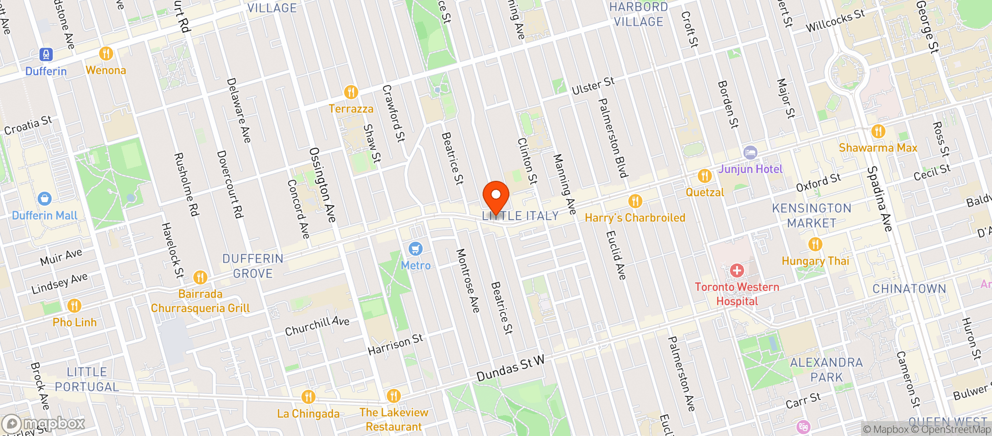 Map showing Grace Meat Market