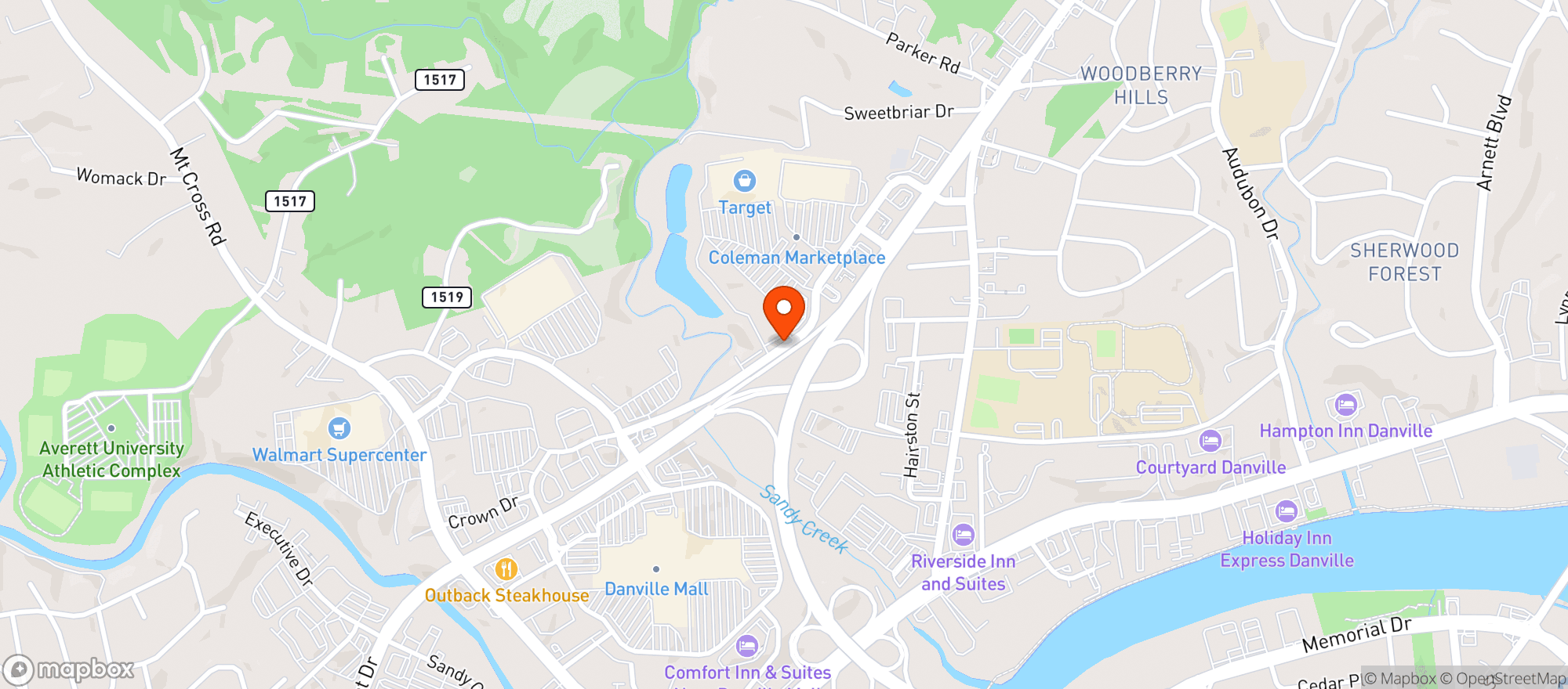 Map showing Target Store