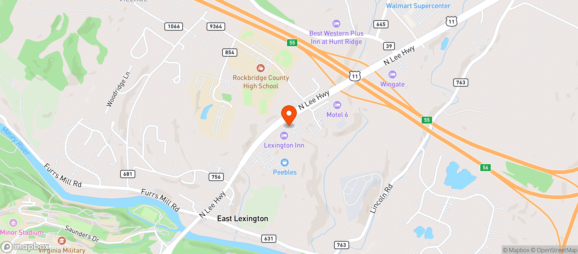 Map showing Applebee S / Lexington
