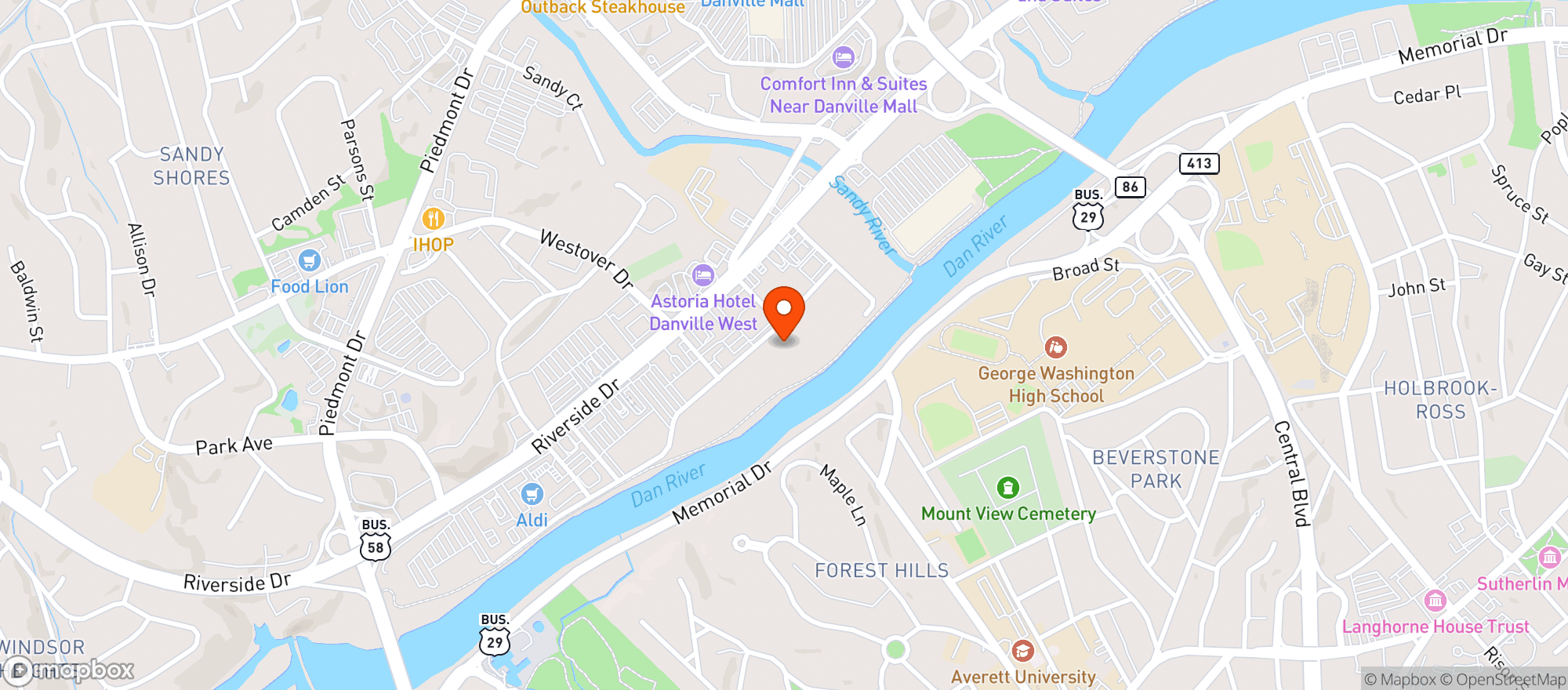Map showing 2 Witches Winery & Brewing Co