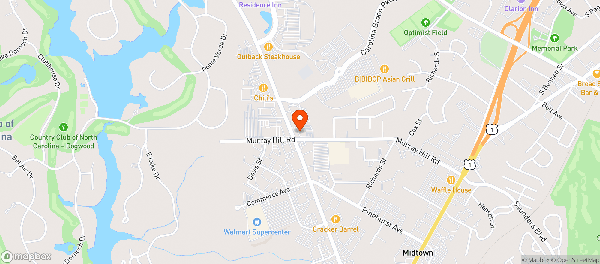 Map showing Vitamin Shoppe - Southern Pines