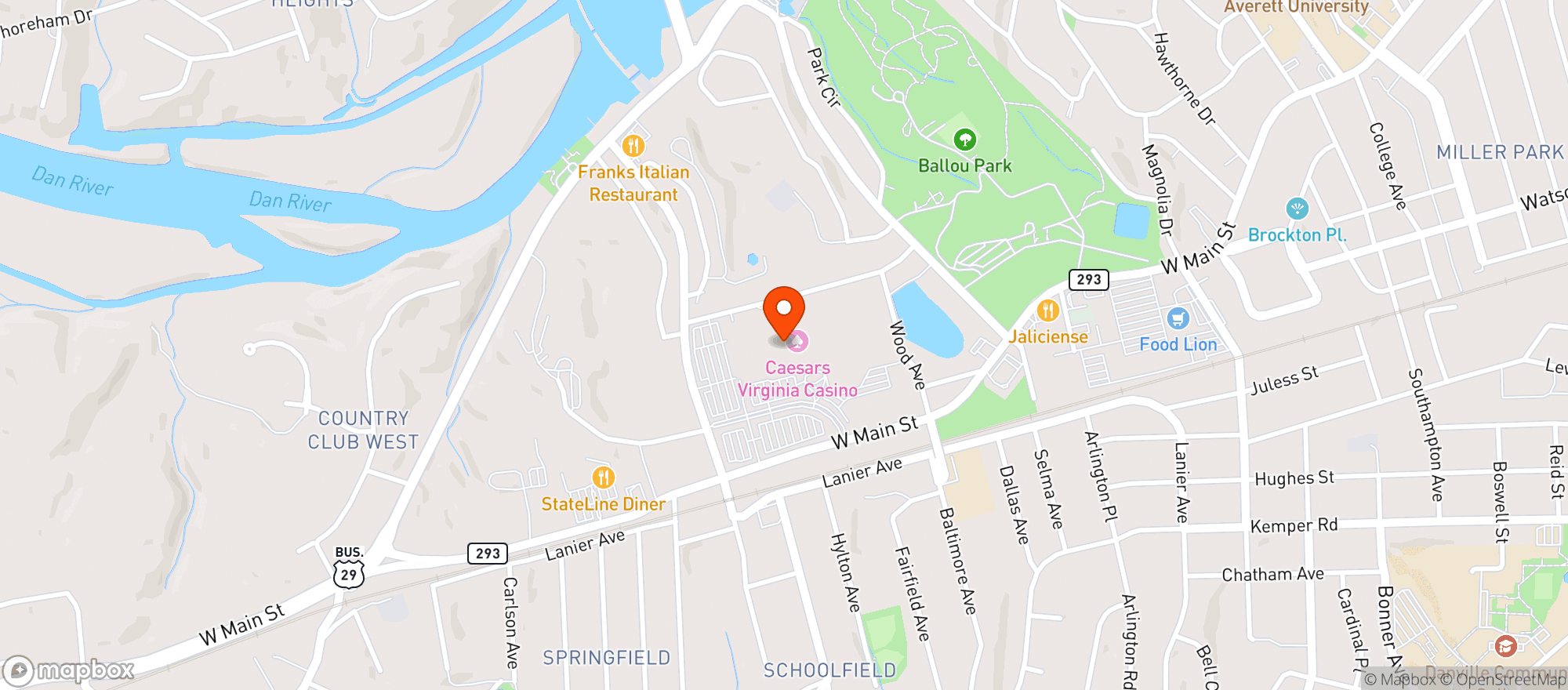 Map showing Caesars