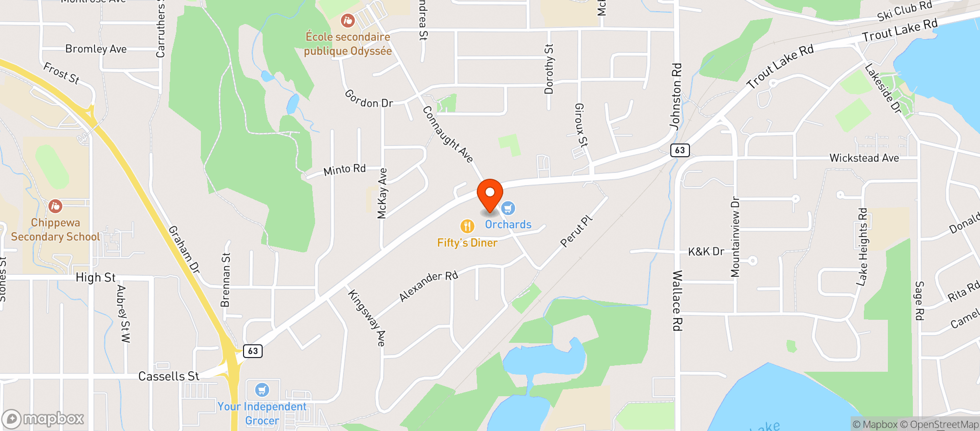 Map showing FreshCo#9762- North Bay