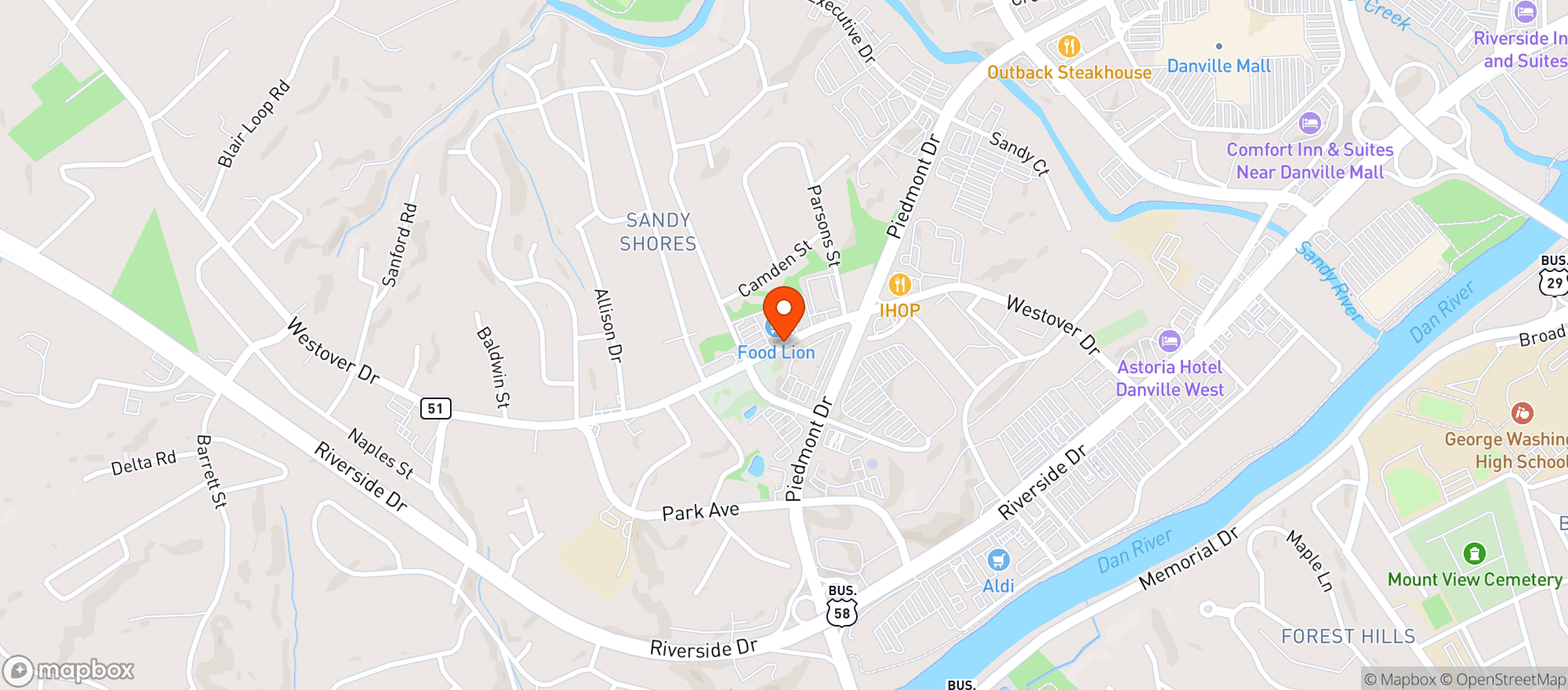 Map showing Food Lion