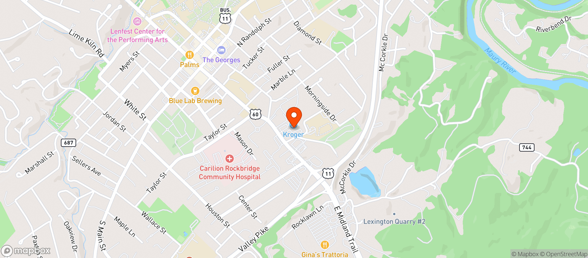 Map showing Kroger Co 404
