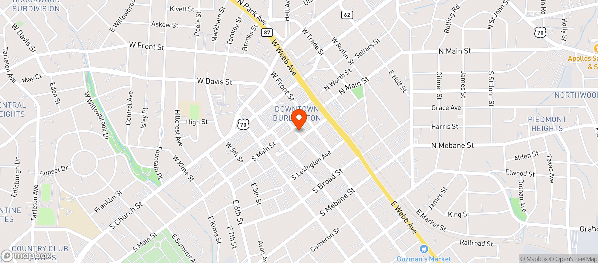 Map showing Burlington Public House