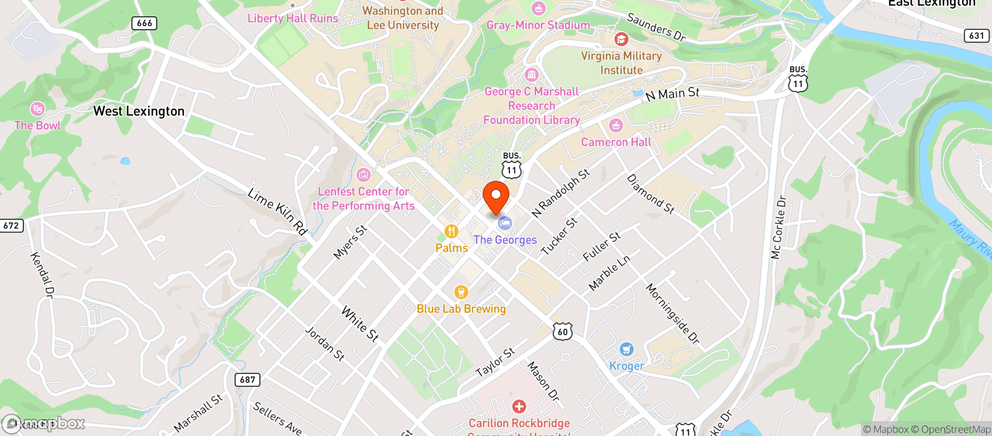 Map showing Bistro On Main