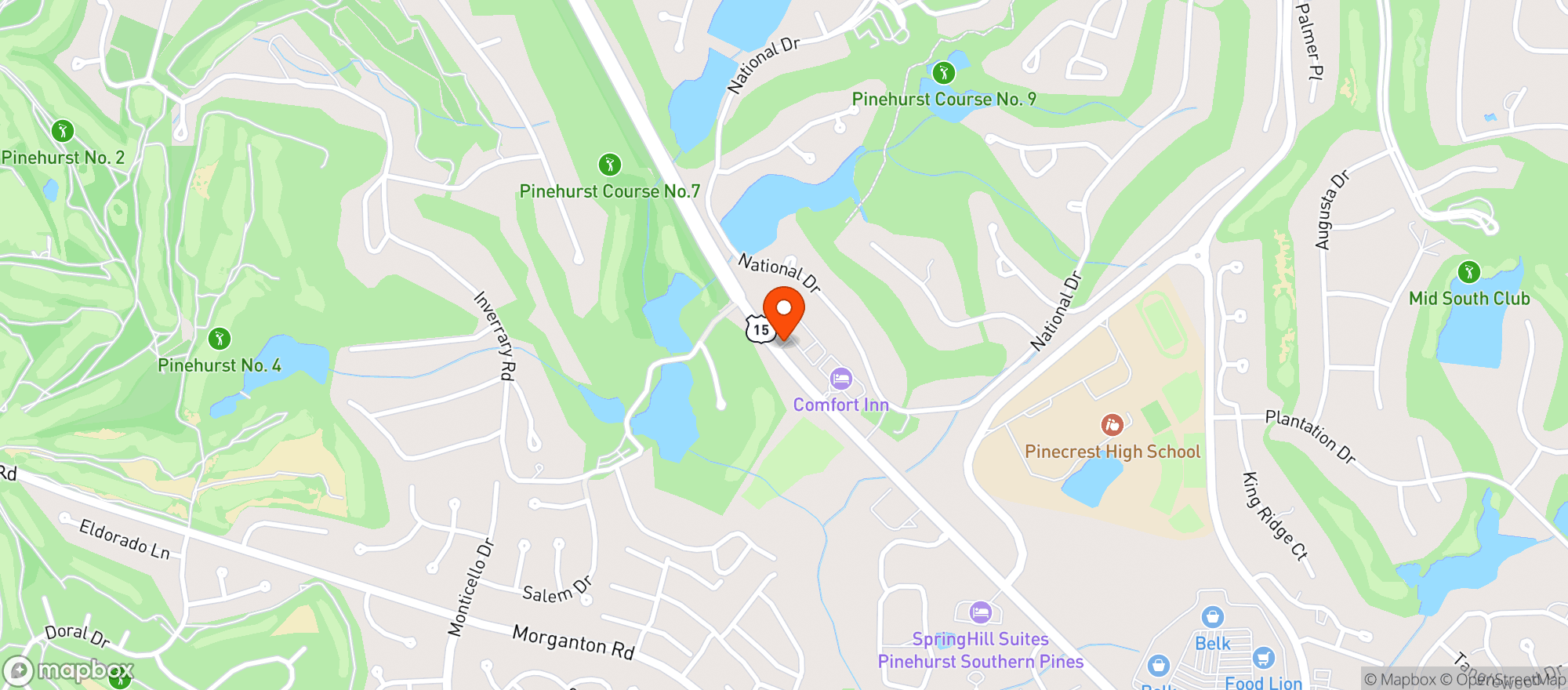 Map showing Hickory Tavern