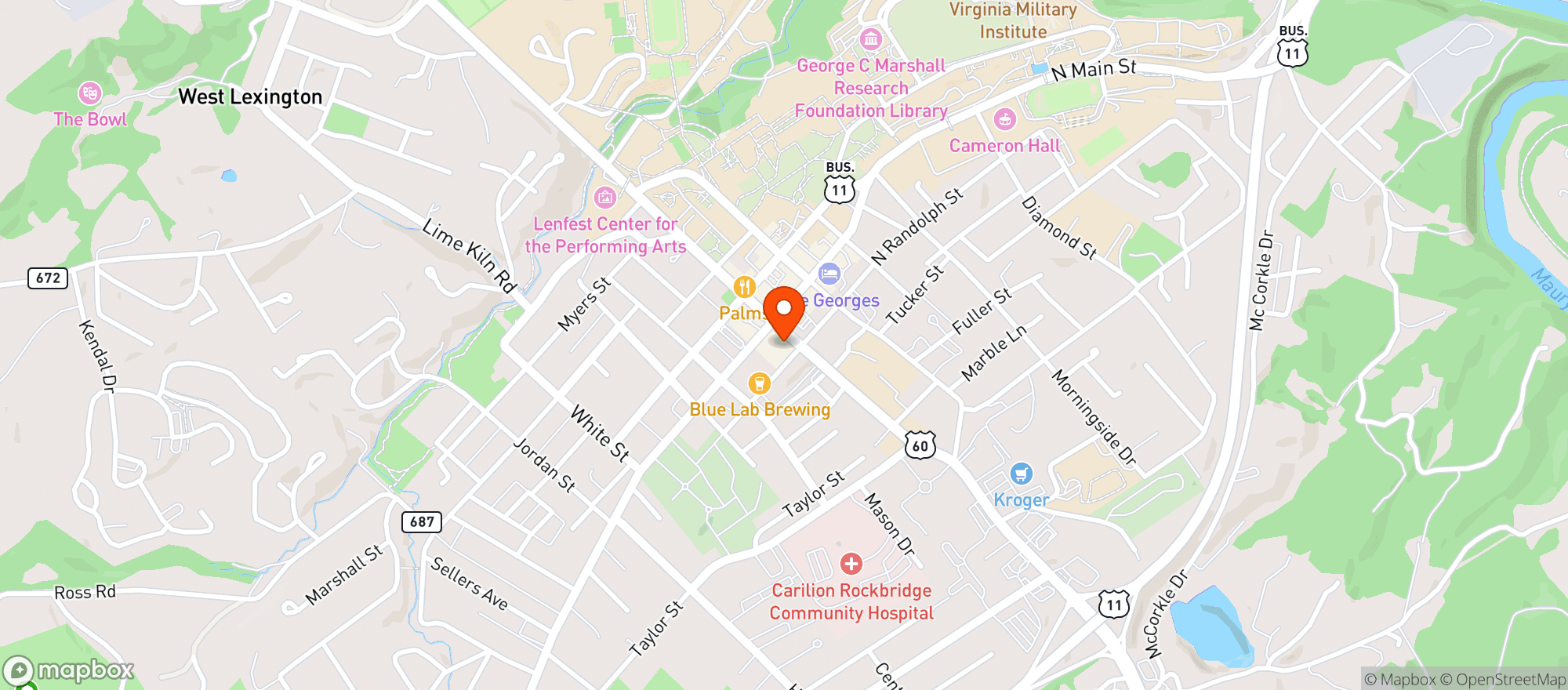 Map showing Brew Ridge Taps