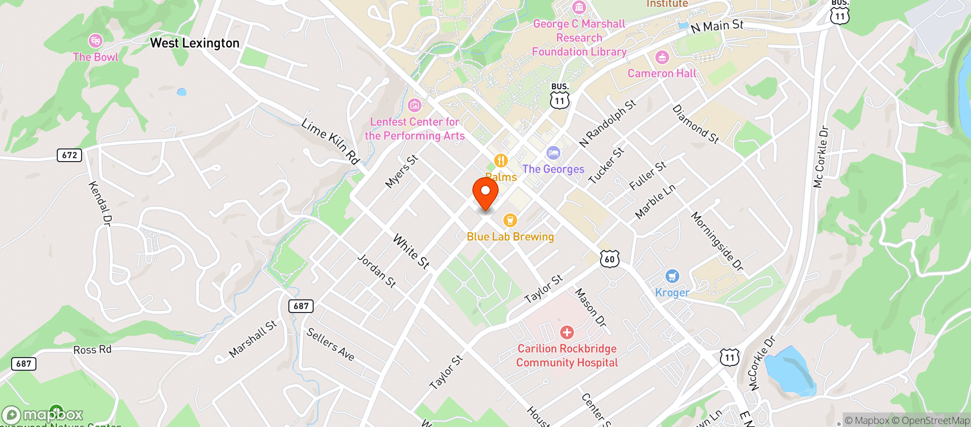Map showing Nikos Grille