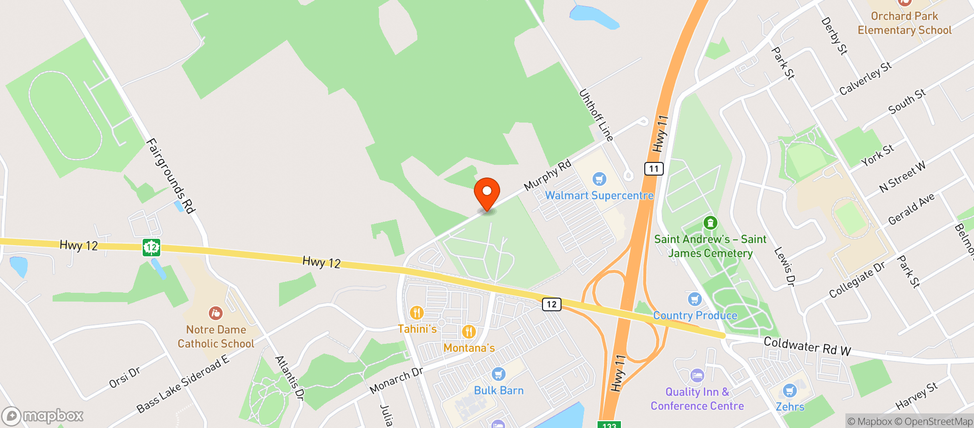 Map showing Staples