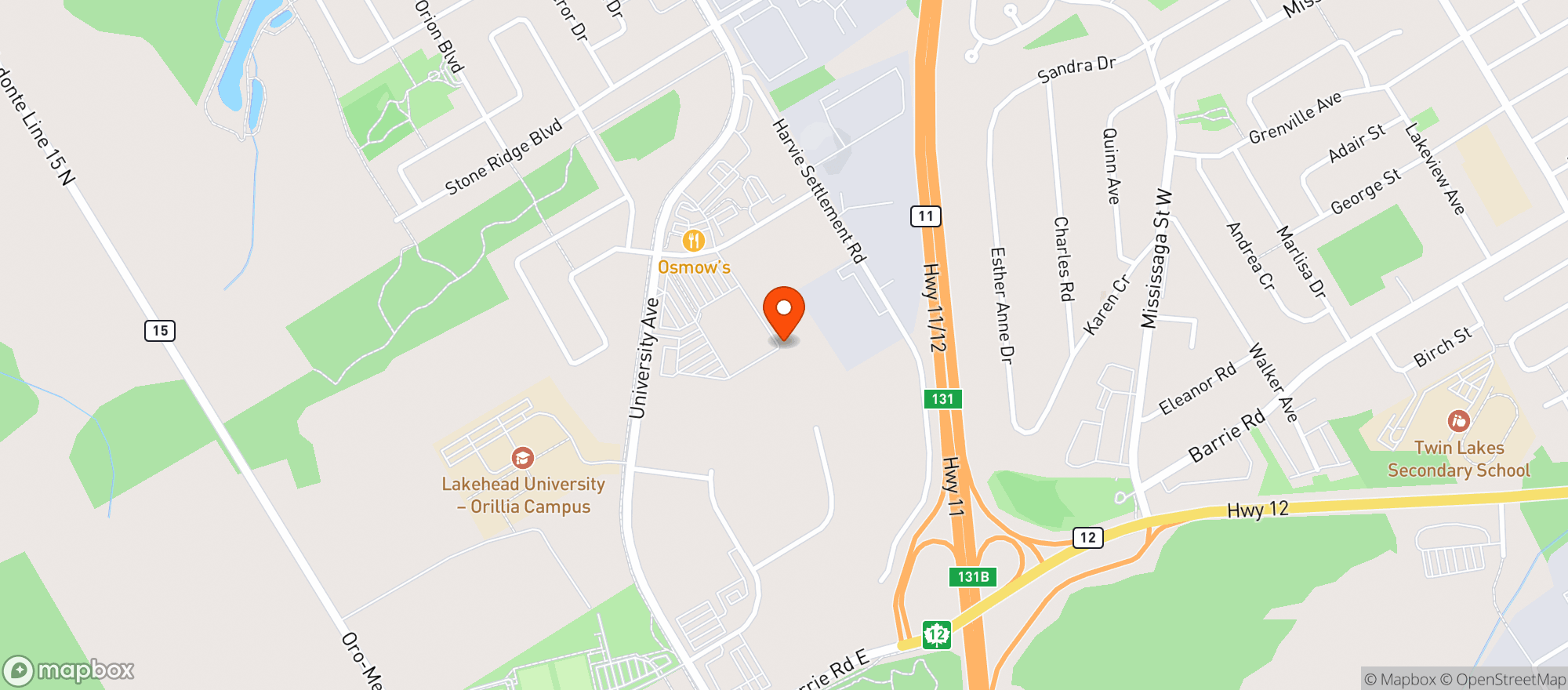 Map showing Costco Wholesale - Orillia