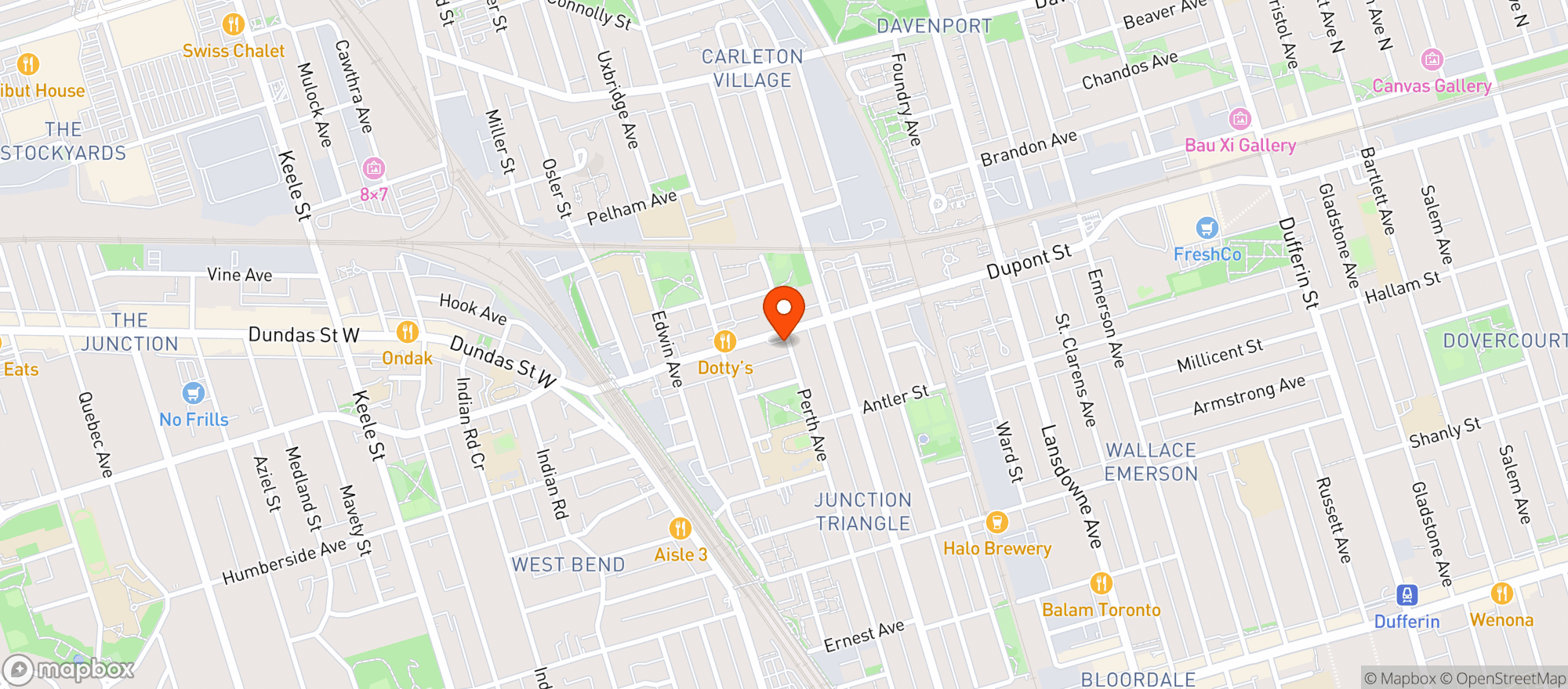 Map showing Taqueria Vegana