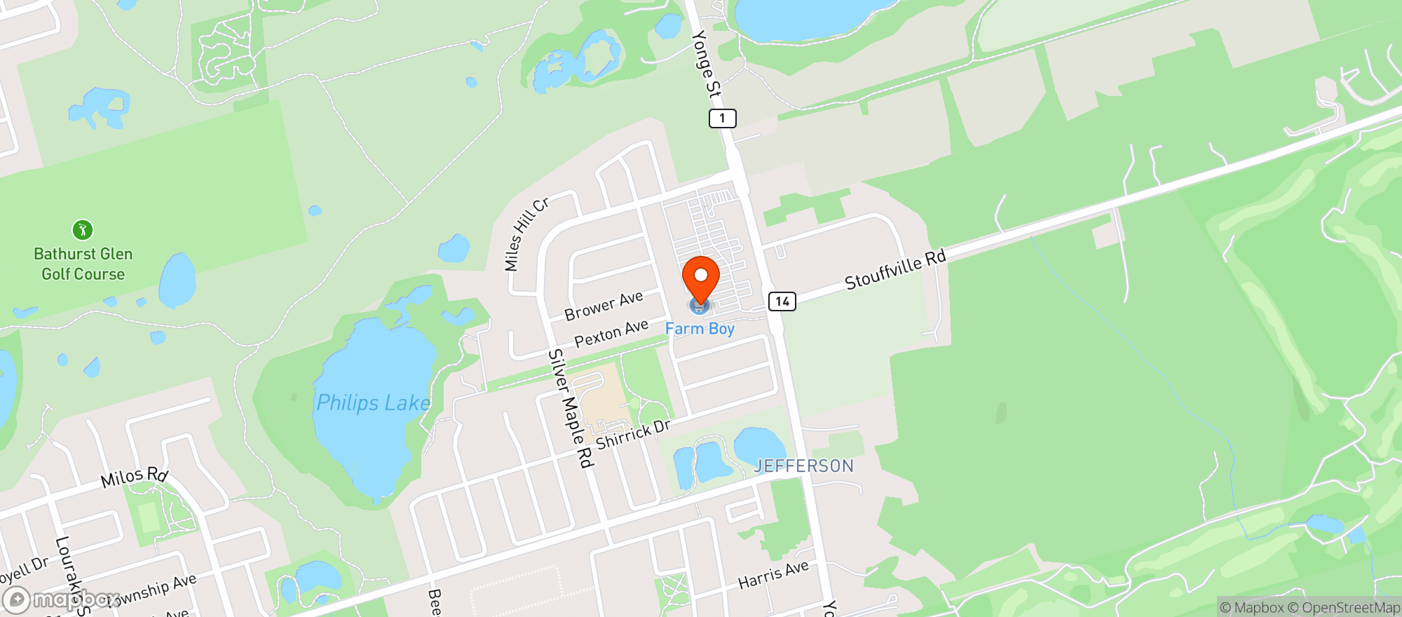 Map showing Farmboy Yonge & Silver