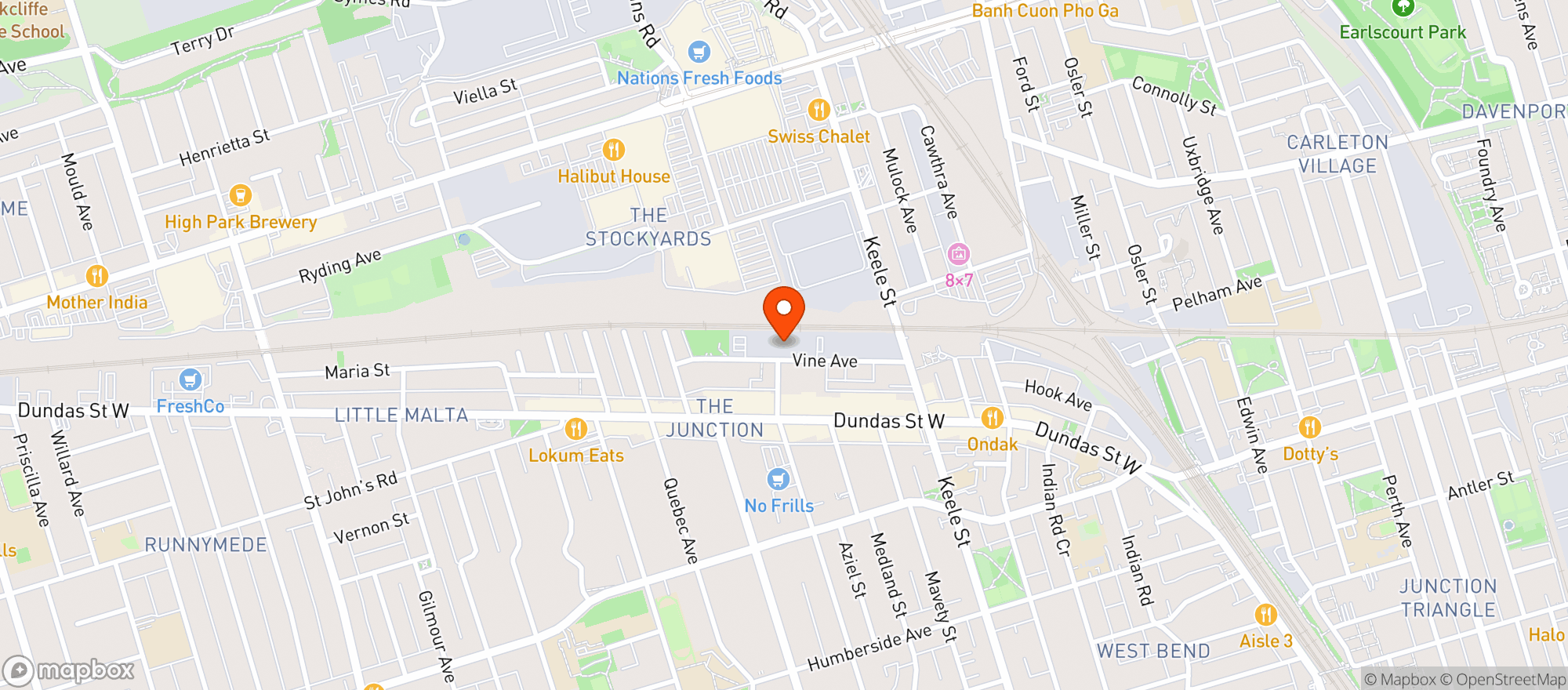 Map showing The Sweet Potato Inc