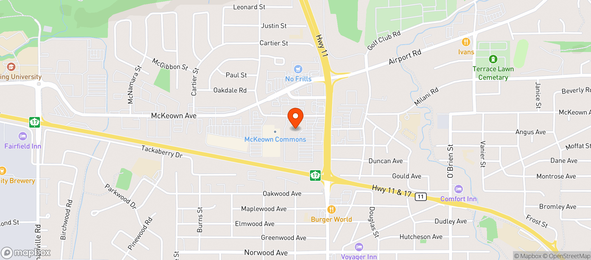 Map showing Sobeys 715