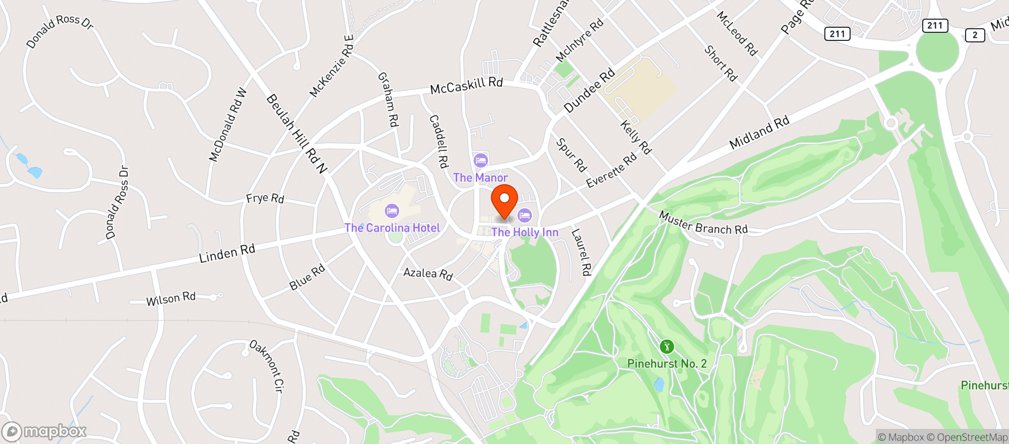 Map showing Corner Store (pinehurst)