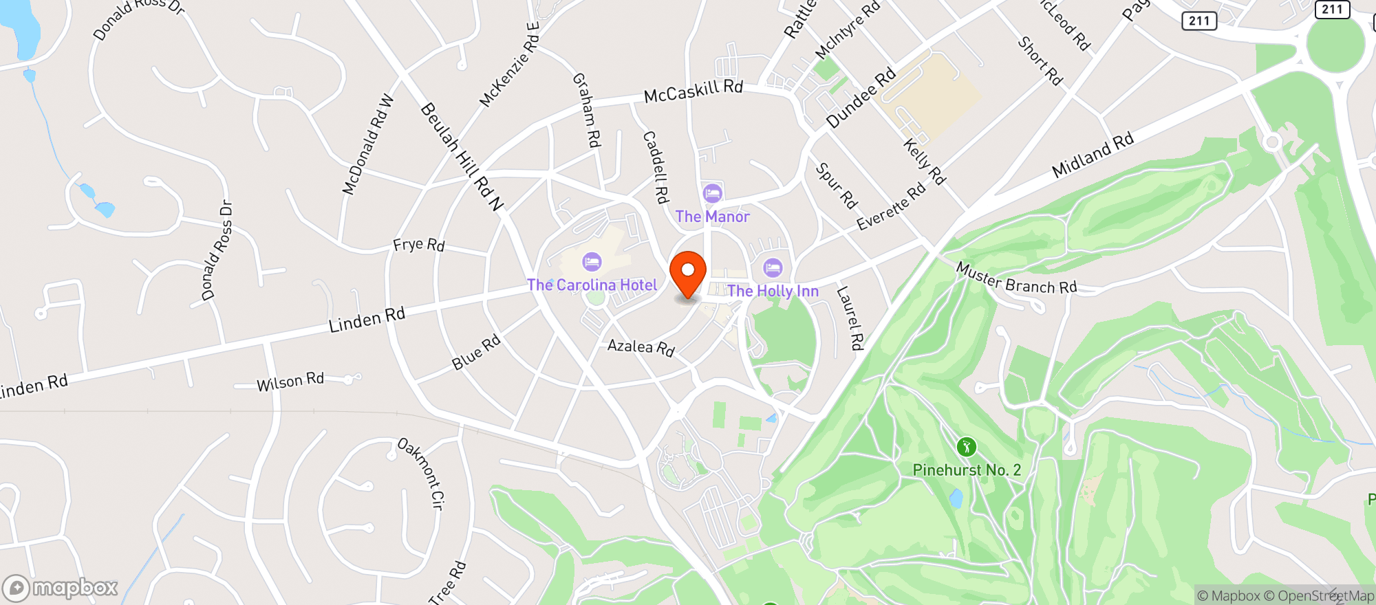 Map showing Magnolia Inn and Villagio Ristorante