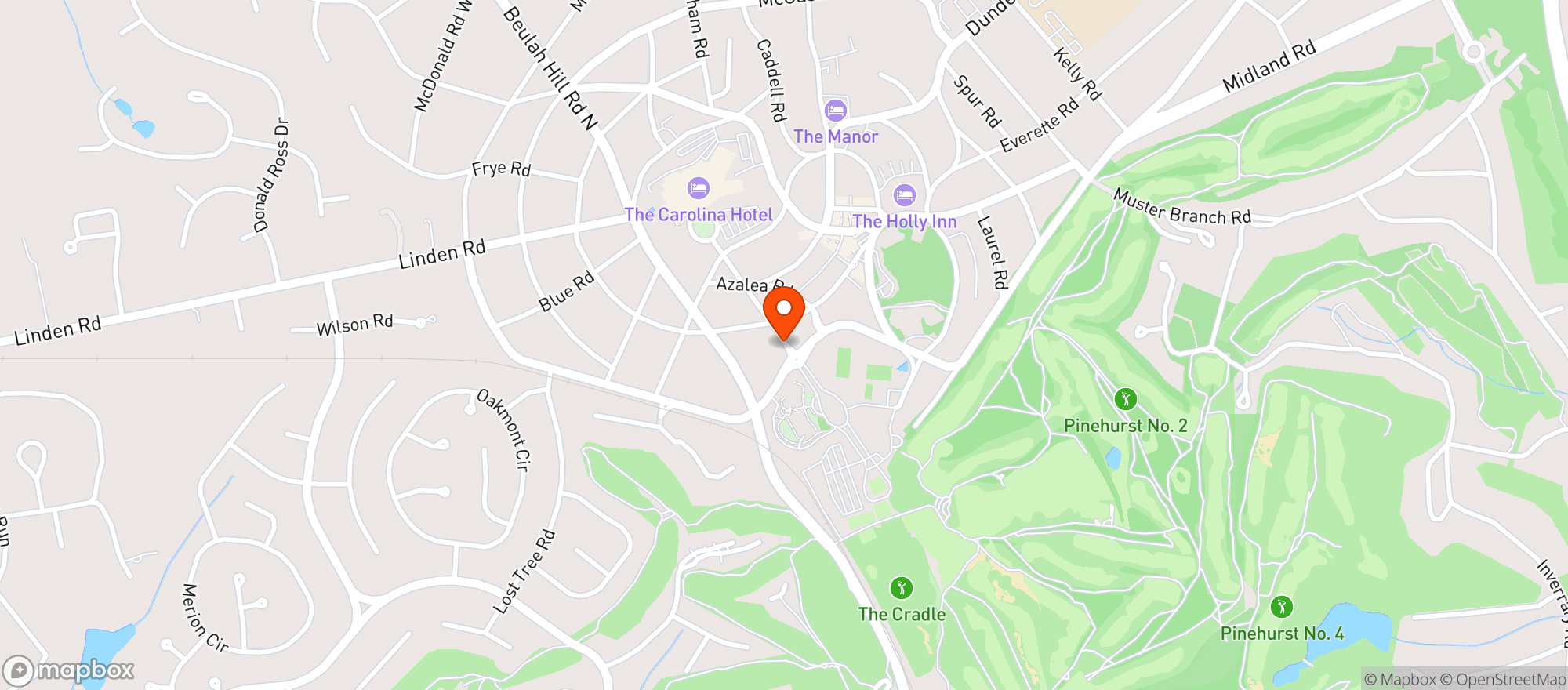Map showing Pinehurst Country Club