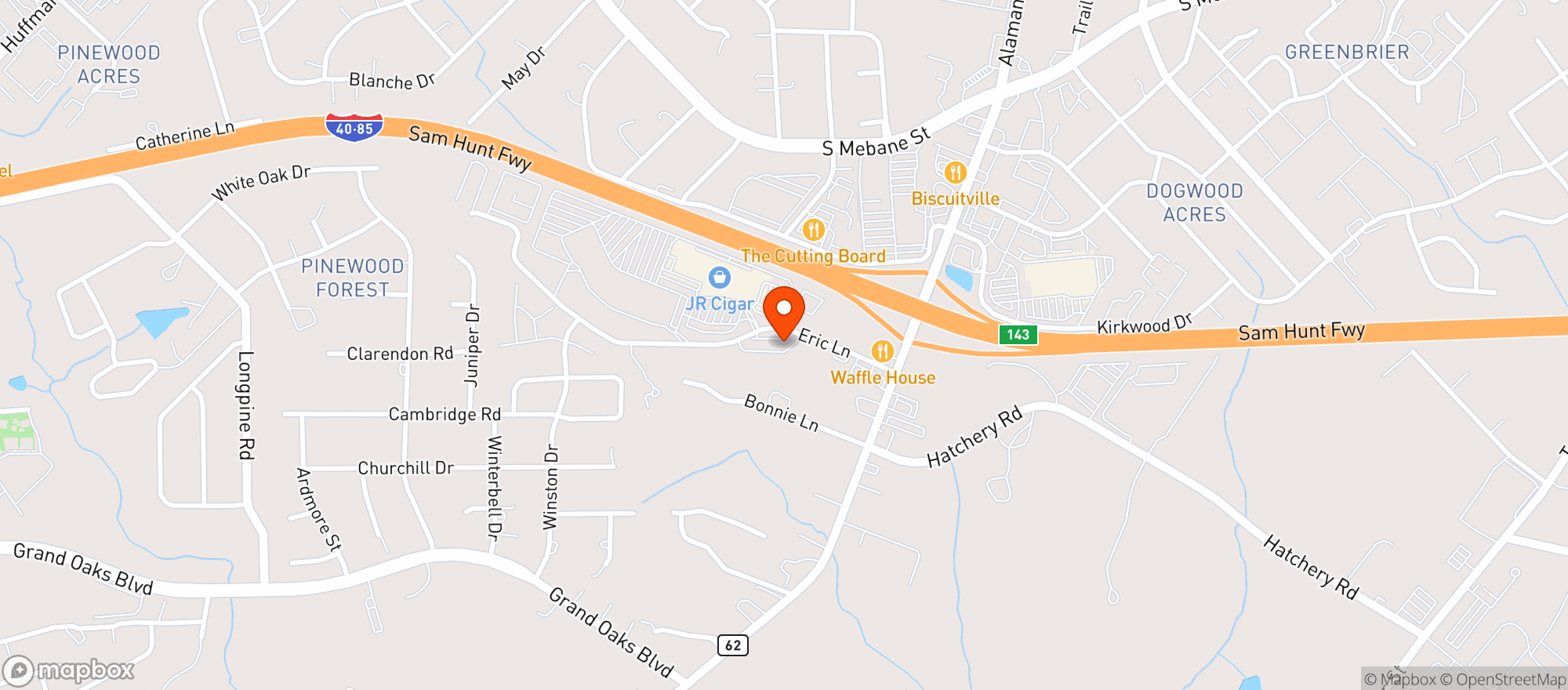 Map showing Busters