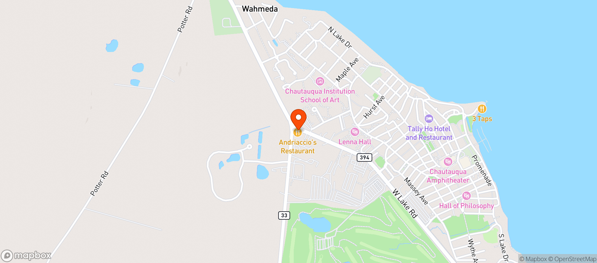 Map showing Andriaccios Restaurant
