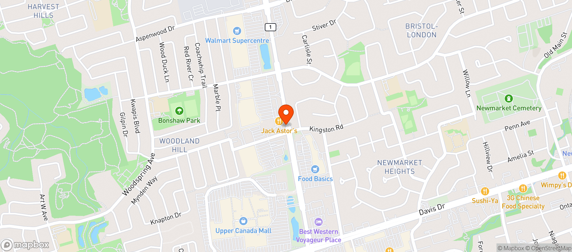 Map showing Staples