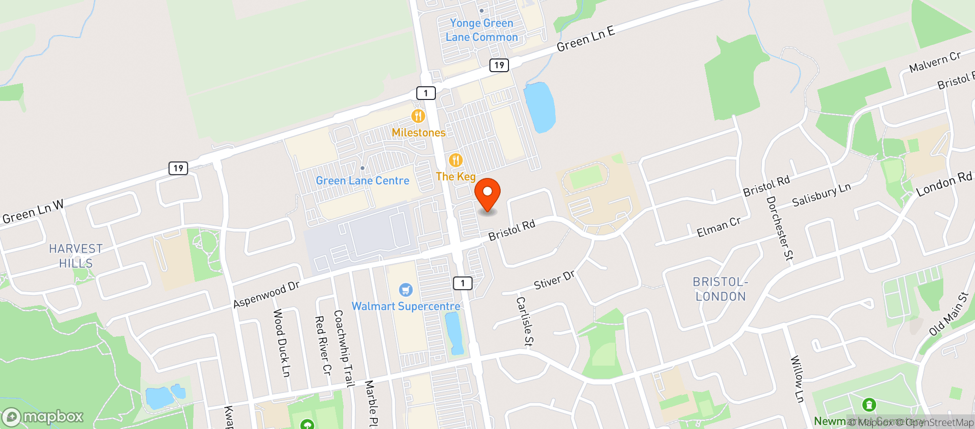 Map showing Farm Boy Company (Newmarket)