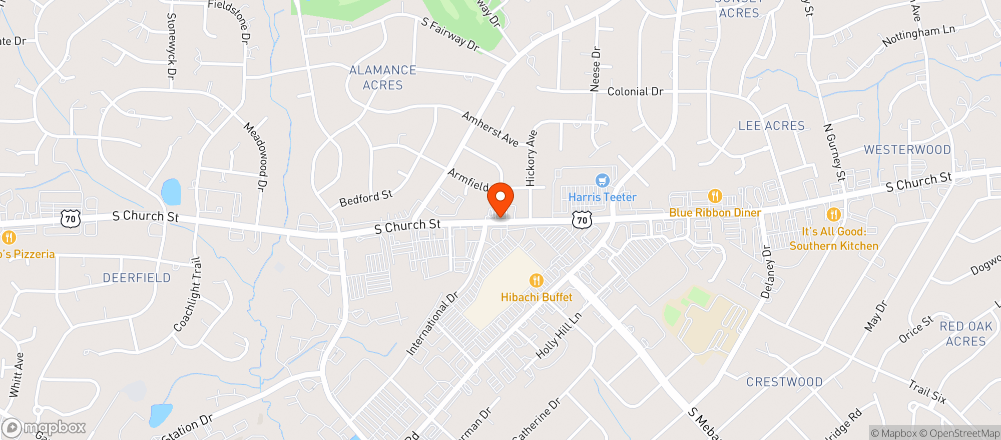 Map showing Harris Teeter