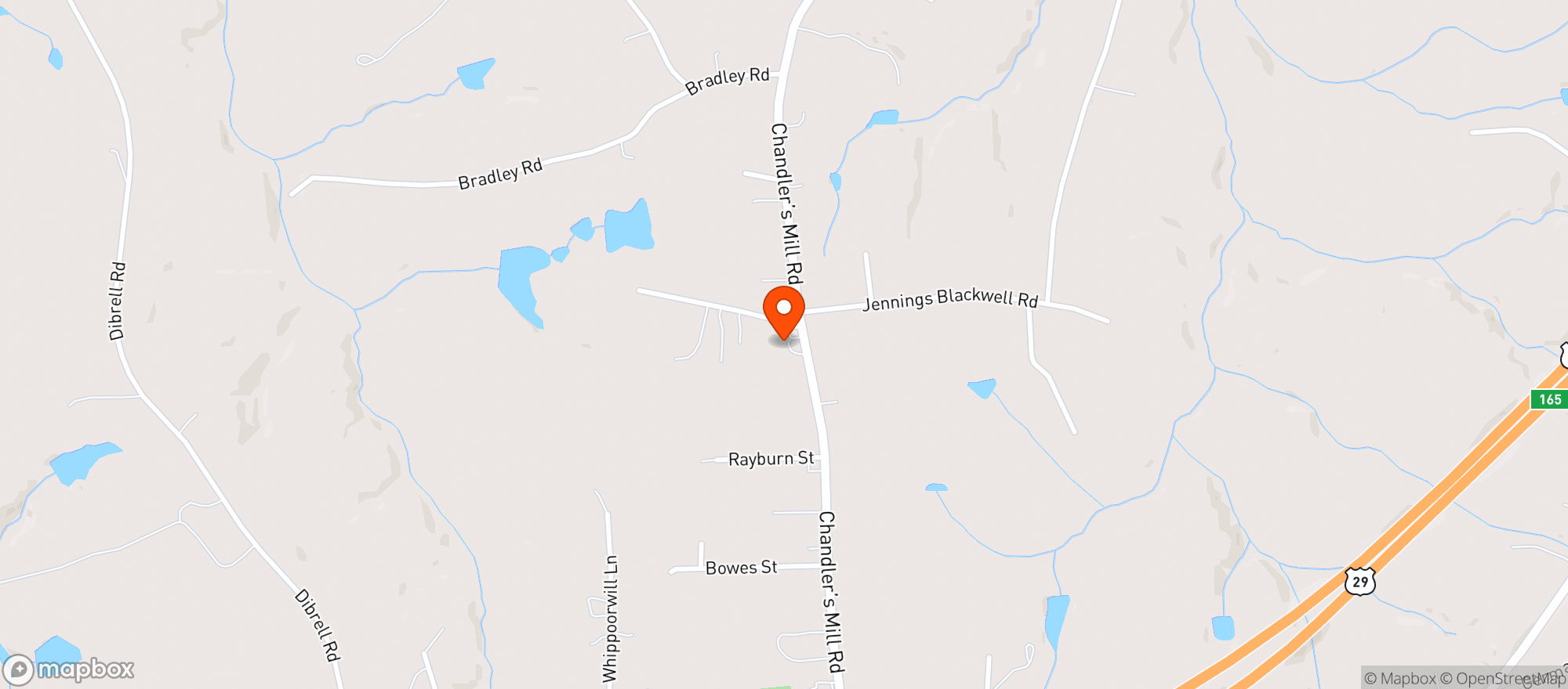 Map showing Buckys Grocery