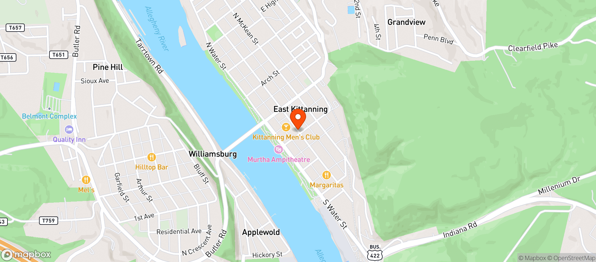 Map showing Armstrong Beer Dist Co