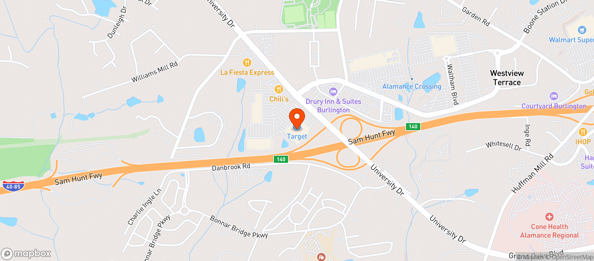 Map showing Target