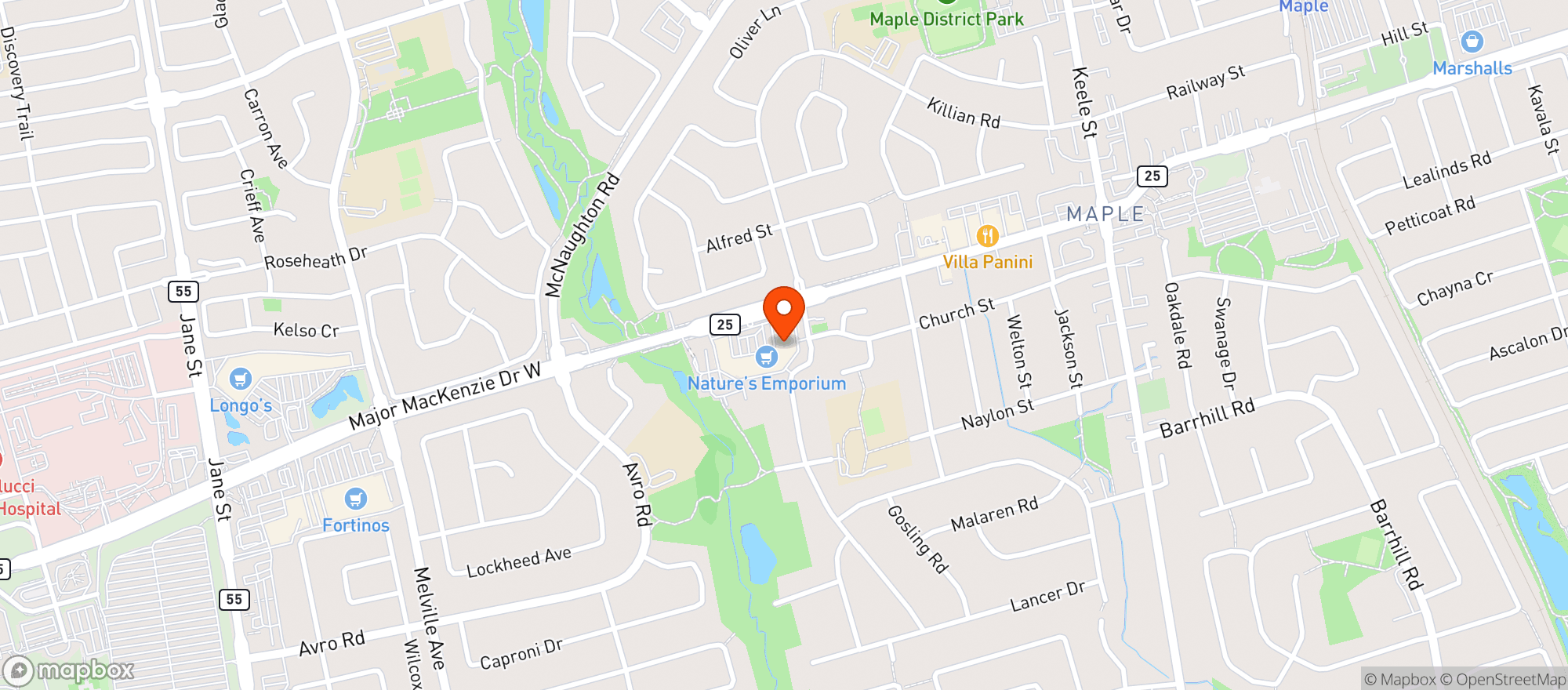 Map showing Nature's Emporium Maple