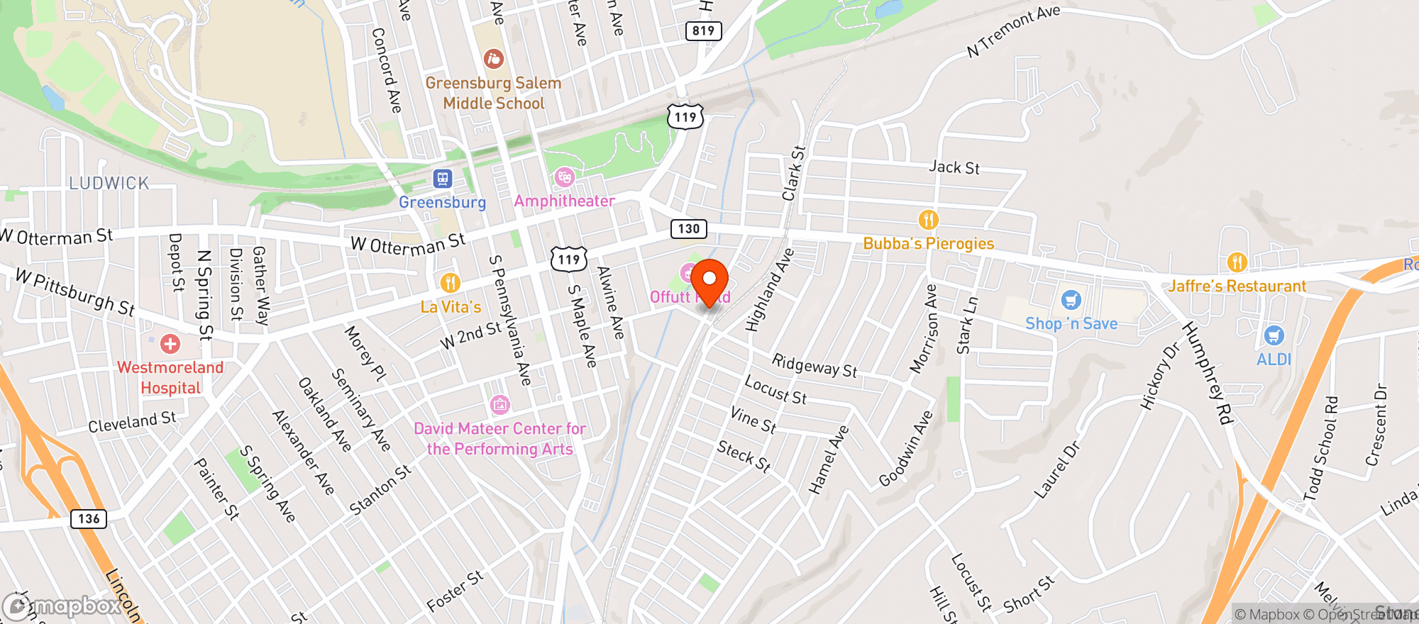 Map showing THE HOP SHOP (BEER 30)