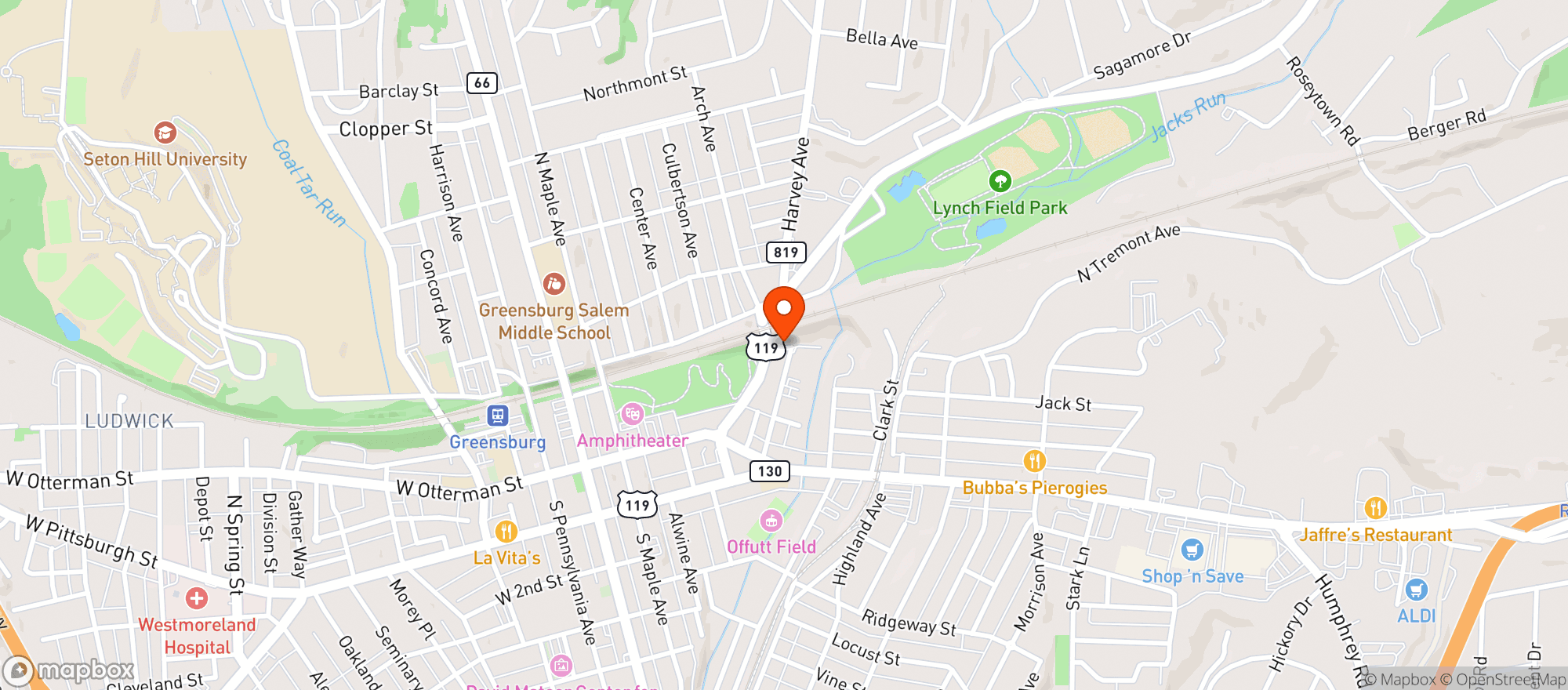 Map showing Beverage Warehouse