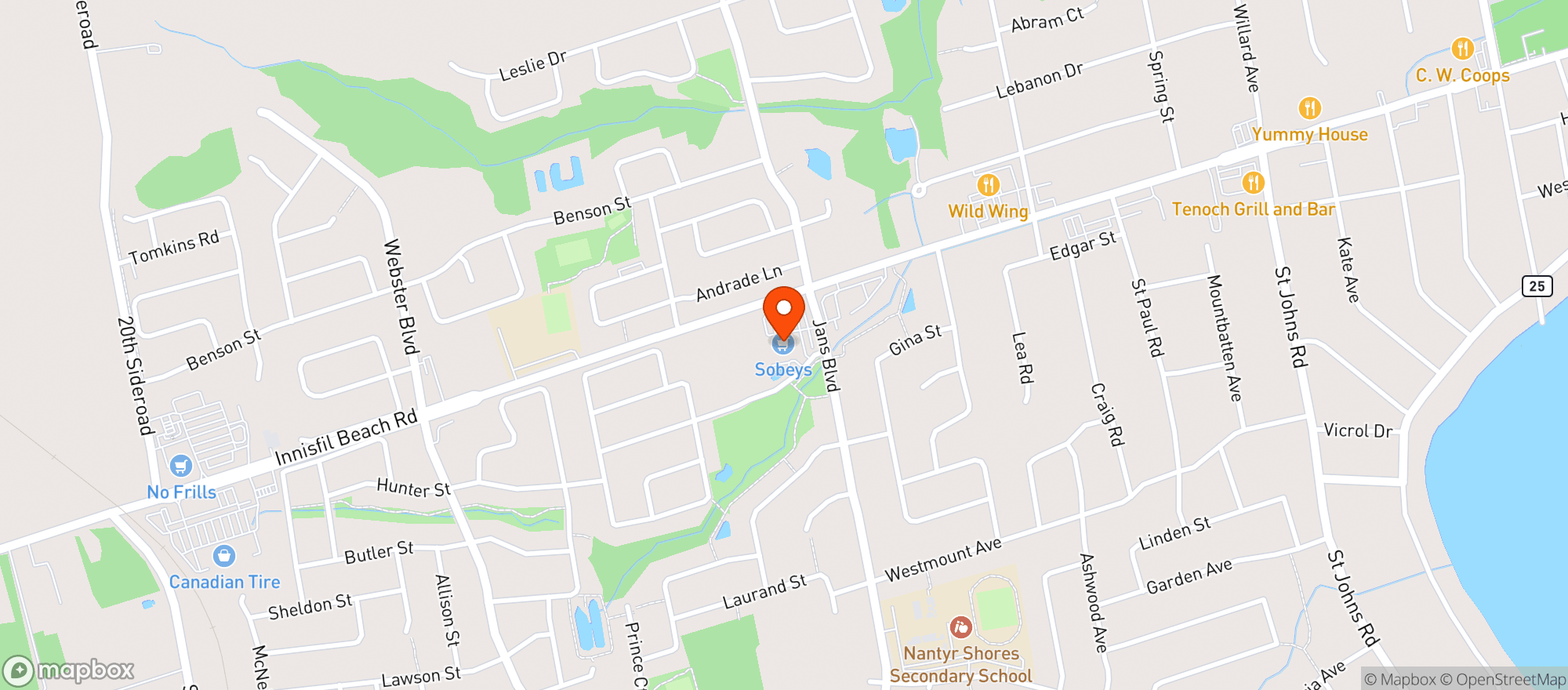 Map showing Sobeys 7368