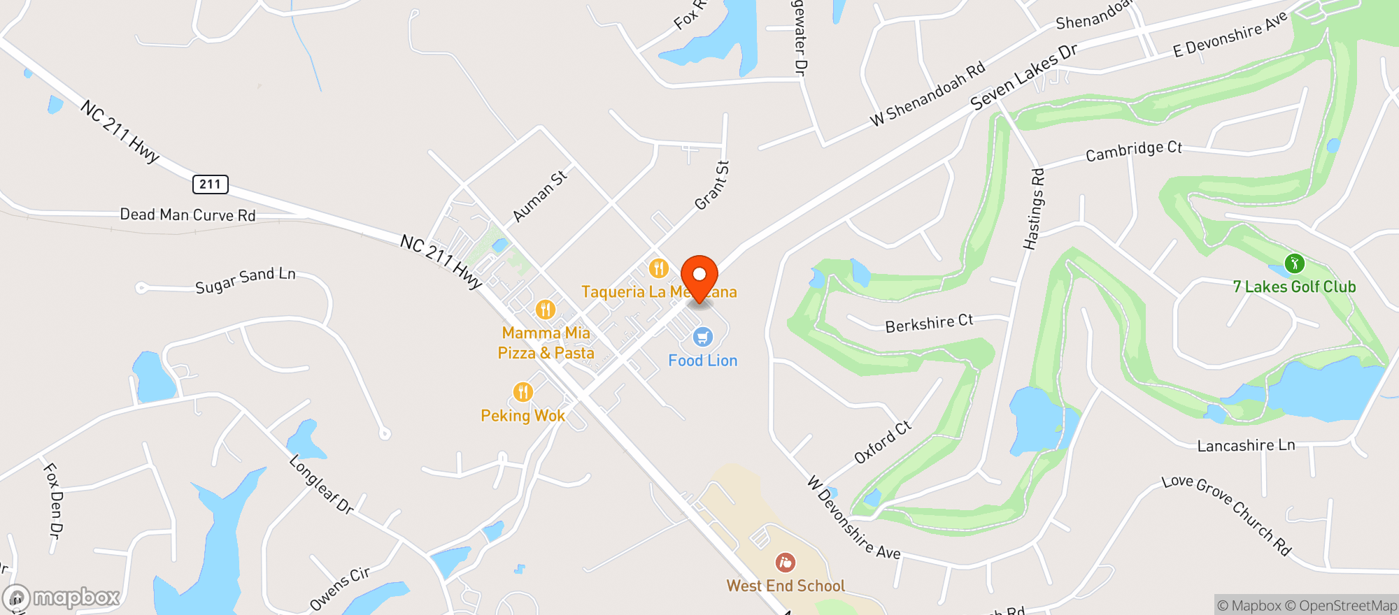 Map showing Sandhills Winery And Gifts