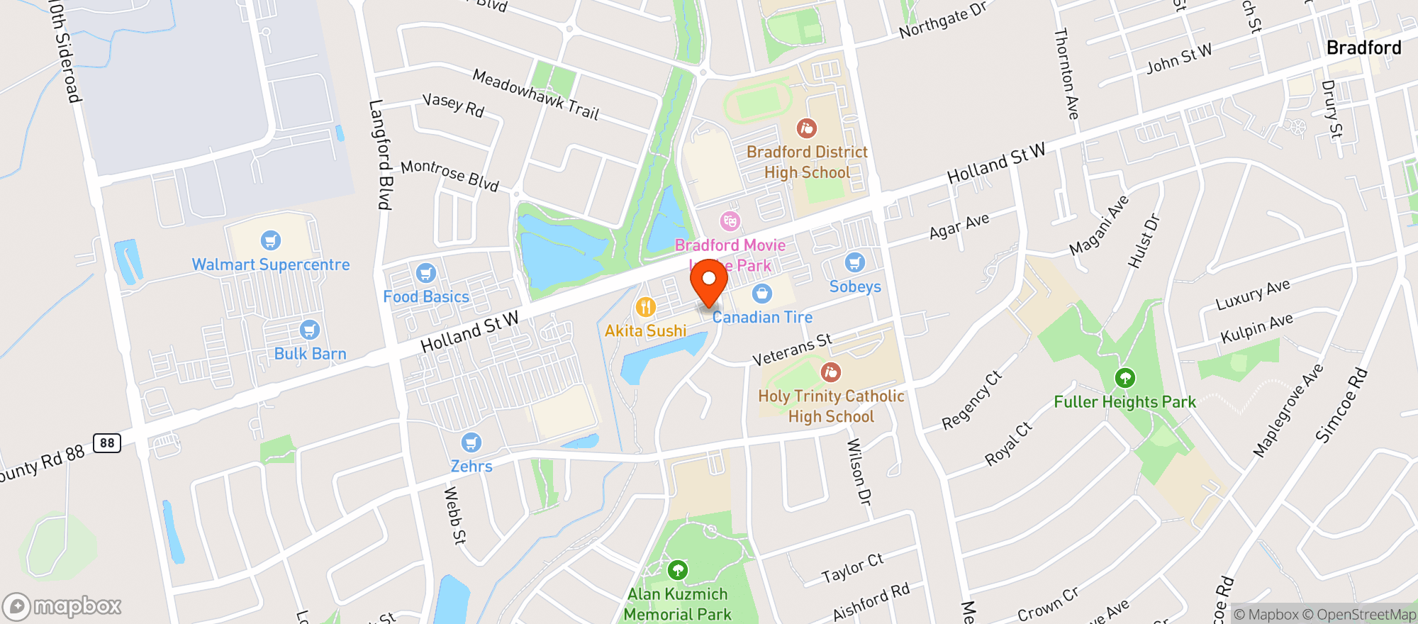 Map showing Bradford