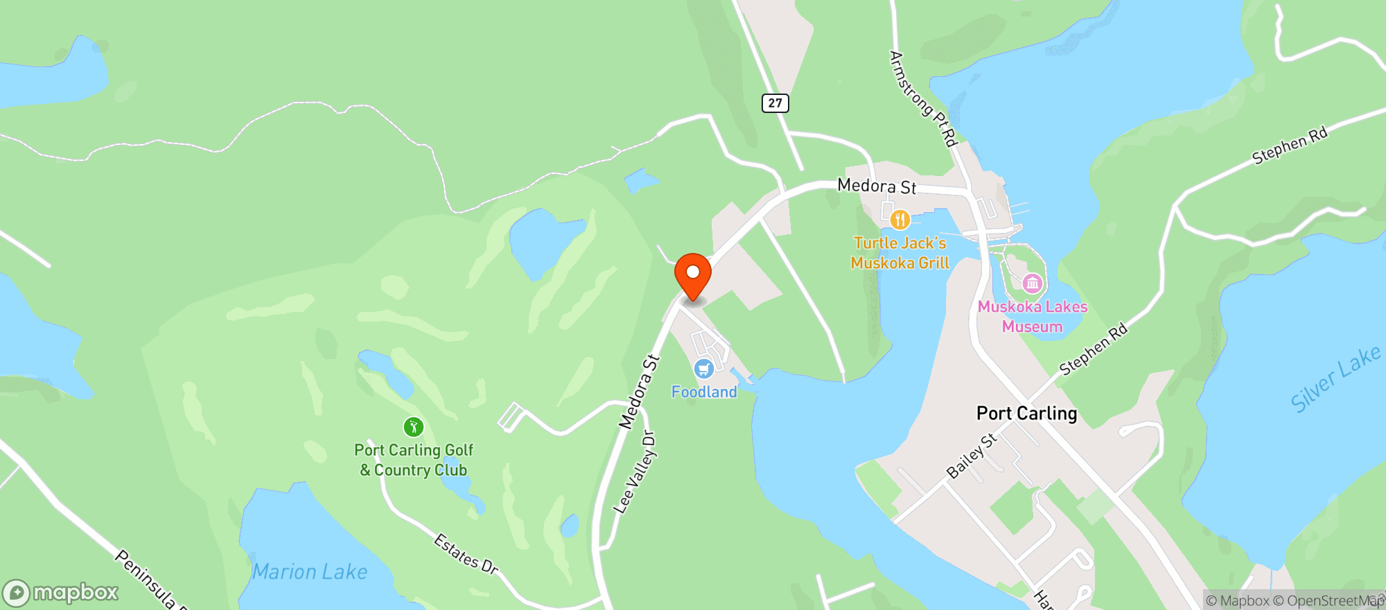 Map showing Field Of Greens
