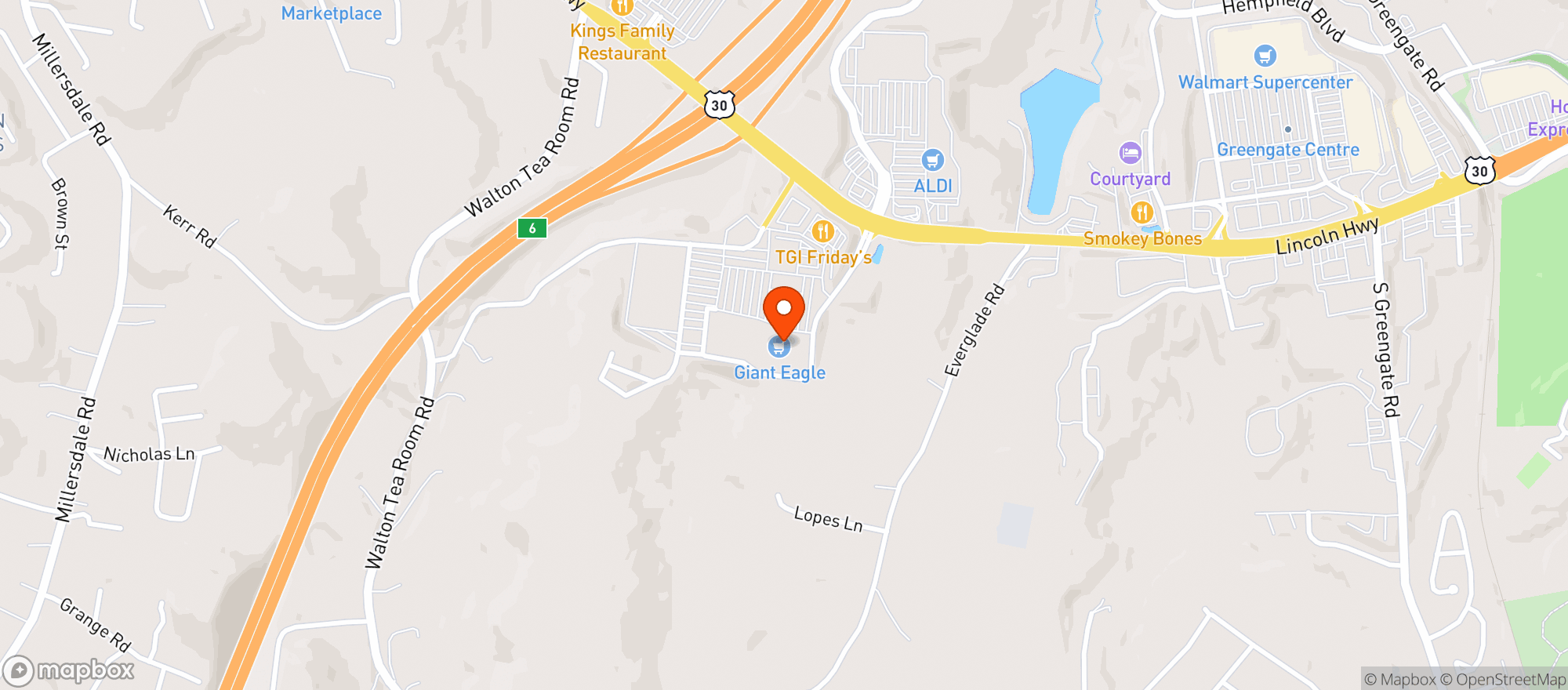 Map showing Giant Eagle