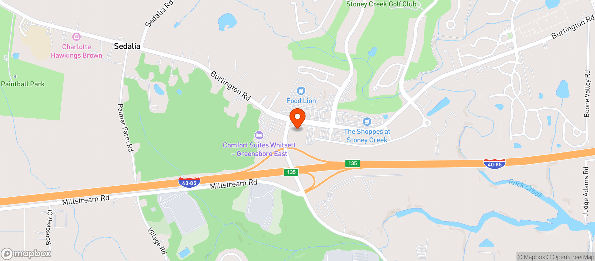 Map showing Circle K 2723787 (Whitsett)