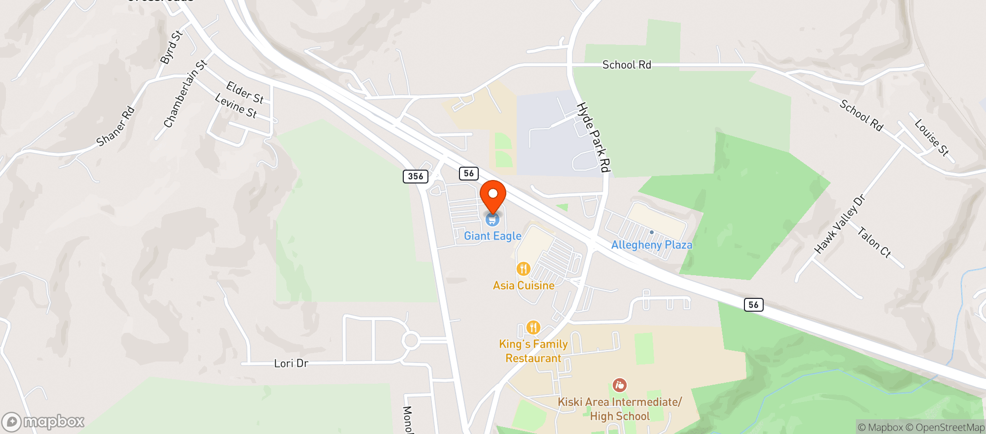 Map showing GIANT EAGLE