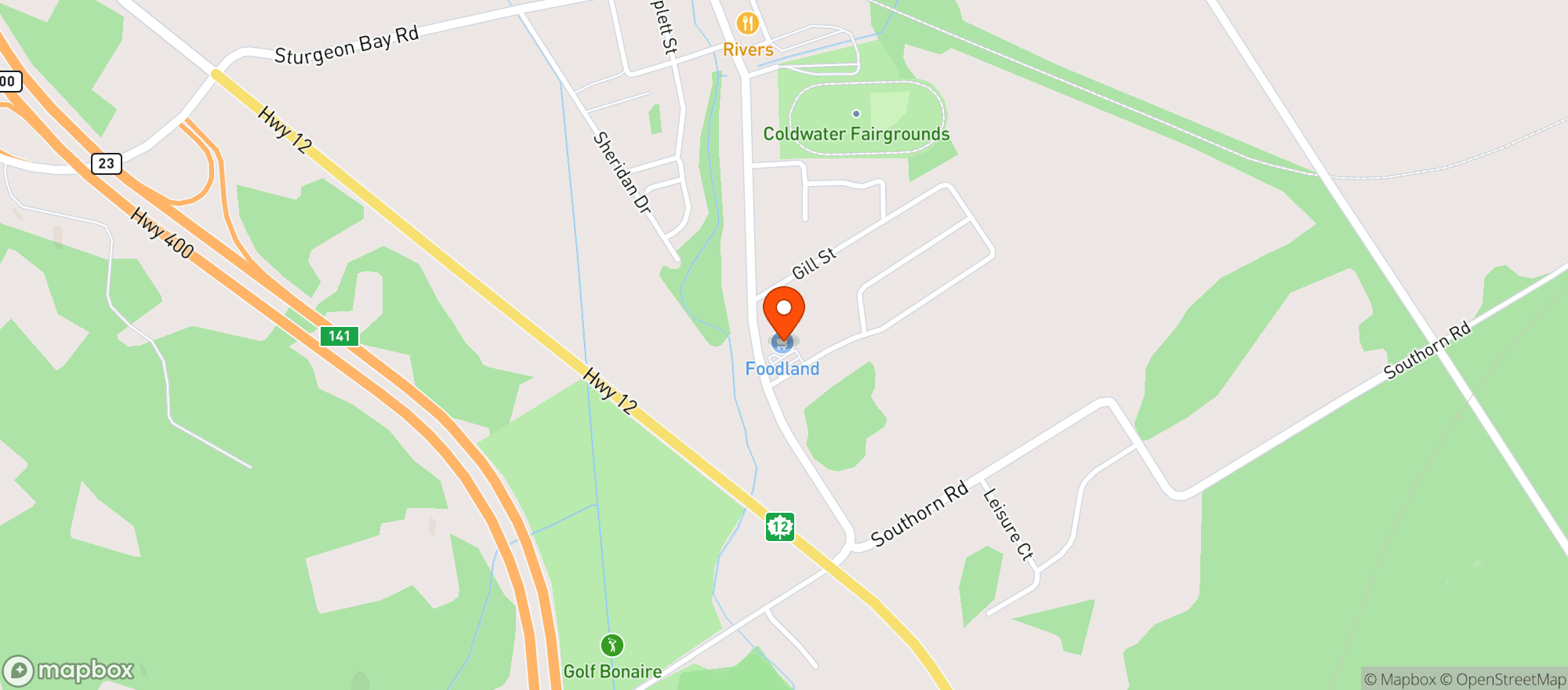 Map showing Foodland 6274