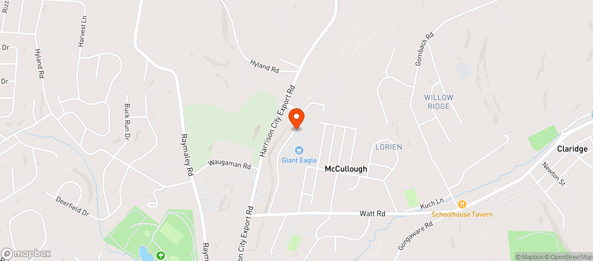 Map showing Penn Beer Distributor