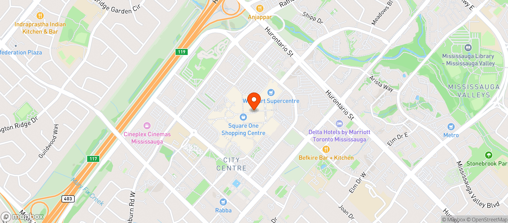 Map showing Earls Square One