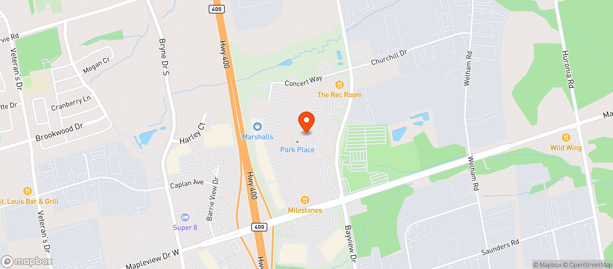 Map showing Goodness Me Barrie
